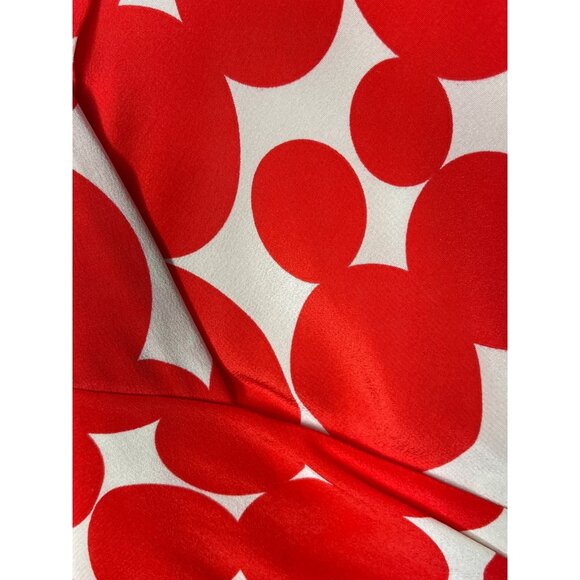 Yoana Baraschi Red Abstract Silk Sheath Dress Sleeveless Ruched Small - Picture 12 of 13